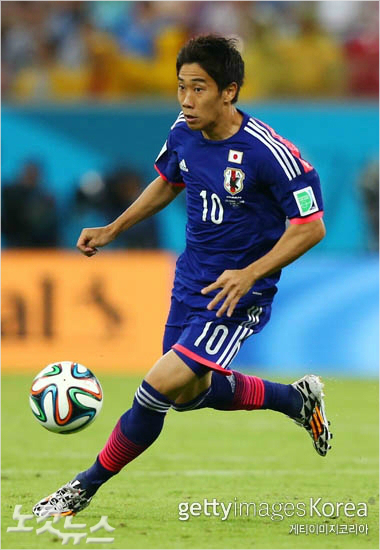 20일(한국시각)그리스와브라질월드컵C조2차전에후반교체투입된일본축구대표팀미드필더가가와신지.(사진=게티이미지)