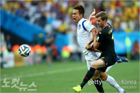 벨기에와의조별리그H조3차전에서전격선발출전한김신욱.(사진=ⓒGettyImages/멀티비츠제공
