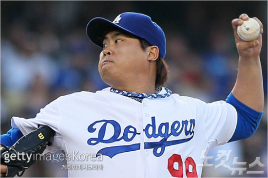 28일(한국시각)세인트루이스와홈경기에선발등판한LA다저스류현진.(사진=게티이미지)