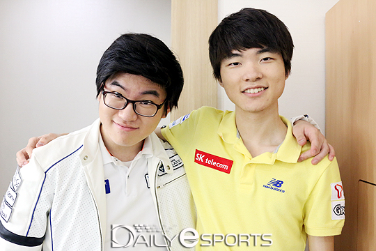 삼성 블루 '다데' 배어진(왼쪽)과 SKT K '페이커' 이상혁.