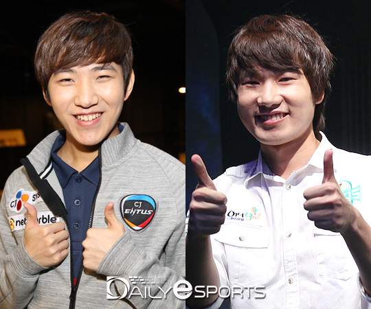 CJ 엔투스 김준호와 진에어 그린윙스 김유진.