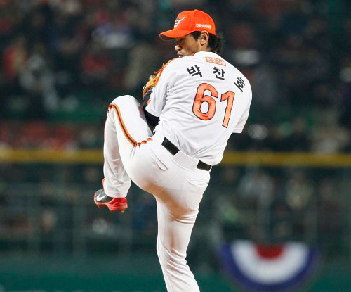 ▲박찬호의마지막은그라운드가아니었다.그러나그는2014올스타전에서은퇴식을치르는첫번째선수가될수있다.사진│한화이글스