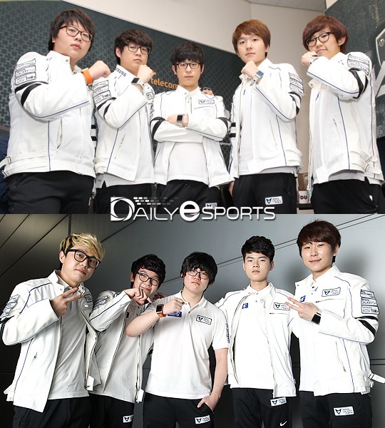 삼성 갤럭시 화이트(위)와 블루가 나란히 롤챔스 서머 시즌 8강에 올랐다.