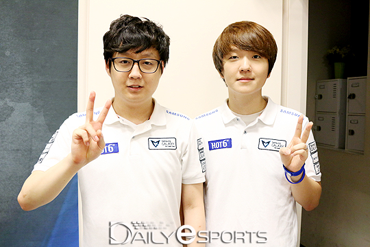 삼성 화이트 '마타' 조세형(왼쪽)과'댄디' 최인규.