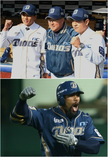 NC3위질주의비결인FA이종욱(위왼쪽),손시헌(위오른쪽)과외국인타자에릭테임즈(아래).(자료사진=NC다이노스)