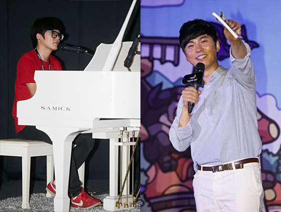 BJ '리썬즈하람'의 축하 공연(왼쪽), 진행을 맡은 개그맨 이문재