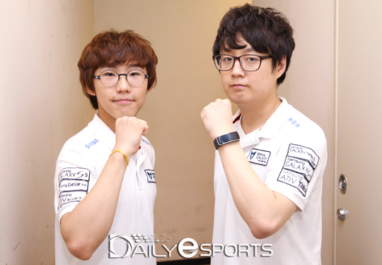 삼성 갤럭시 화이트 구승빈(왼쪽)과 조세형.