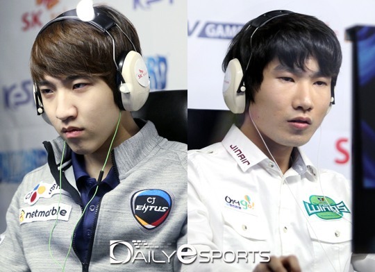 CJ 김준호(왼쪽)와 진에어 김유진.