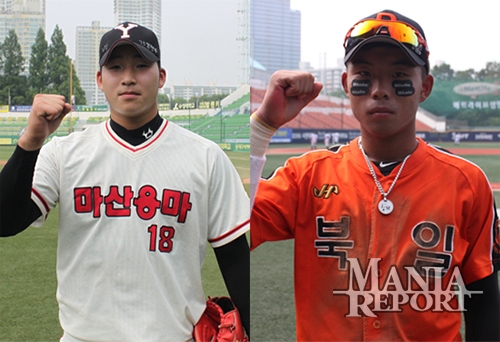 ▲2차드래프트상위지명이예상되는용마고투수김민우(사진좌)와북일고야수송우현(사진우).사진│김현희기자