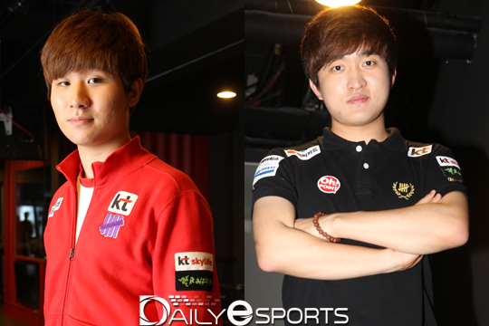 KT 테란 라인 전태양(왼쪽)과 이영호.