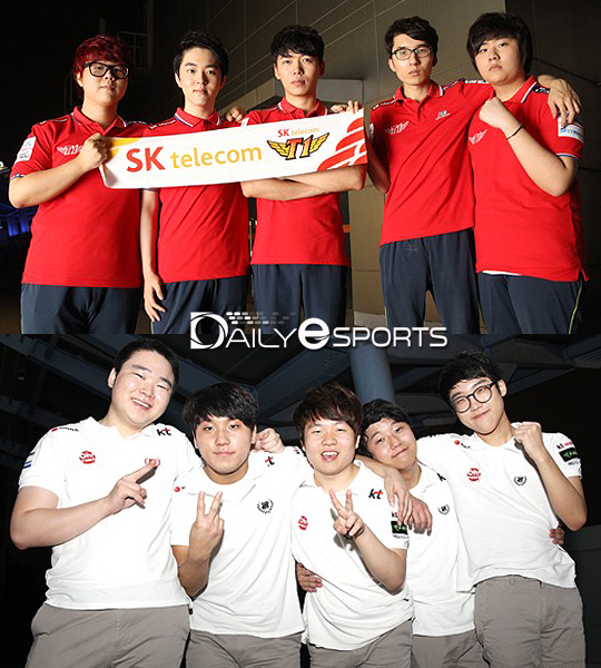 SK텔레콤 T1 S(위)와 KT 롤스터 애로우즈.