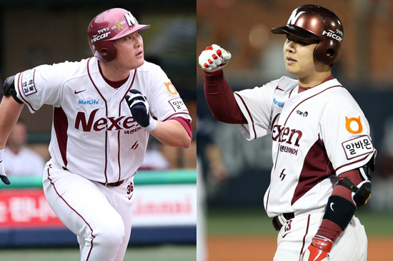 '넥센의주전급백업'지난해에이어올해도포스트시즌진출이유력한넥센상승세의원동력은확실한주전외에도그에못지않은백업선수들이꼽힌다.사진은내,외야조커및지명타자자원인윤석민(오른쪽)과이성열.(자료사진=넥센히어로즈)