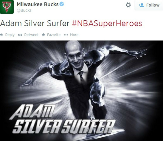 NBA총재도슈퍼히어로!(사진=밀워키벅스구단트위터)