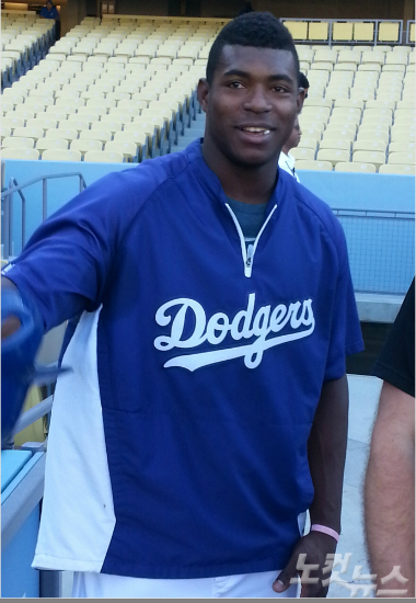 '삼진4개는좀심하다'14일(한국시각)애틀랜타원정에서5타수4삼진1볼넷에머물며2-3패배의한원인이된LA다저스간판타자야시엘푸이그.(자료사진)