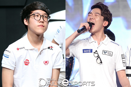 KT 애로우즈 '카카오' 이병권(왼쪽)과 삼성 블루 '스피릿' 이다윤.