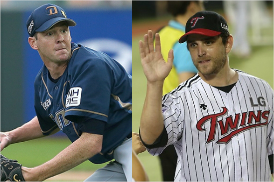 '하늘이성사시킨외인대결'15일잠실경기에서선발격돌하는NC찰리(왼쪽)와LG리오단.(자료사진=NC,LG)