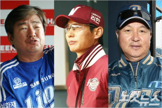 '누굴고를까'올해프로야구는일찌감치3강이굳어지는가운데5개팀들사이에치열한4위싸움이시즌막판까지이어질전망이다.사진은왼쪽부터1~3위를달리고있는류중일삼성,염경엽넥센,김경문NC감독.(자료사진=삼성,넥센,윤성호기자)