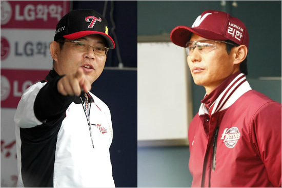 '그래도넥센은밴헤켄이있잖아'19일맞대결을앞두고똑같이선발투수고민을털어놓은염경엽넥센(오른쪽),양상문LG감독.(자료사진=넥센,LG)