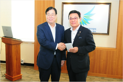 황찬현 감사원장, 태릉선수촌 방문 선수들 격려