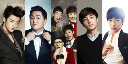 역대우승자들(왼쪽부터서인국,허각,울랄라세션,로이킴,박재정(사진=Mnet'슈퍼스타K6'홈페이지캡처)