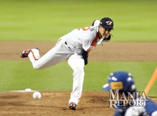 ▲27일,NC전에서탈삼진9개를솎아내며시즌7승에성공한이태양.사진│한화이글스