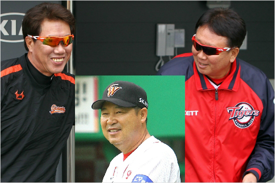 '레전드들의운명은?'4위싸움의결과에따라김시진롯데,이만수SK,선동열KIA(왼쪽부터)등사령탑들의거취도결정될것으로보인다.(자료사진)