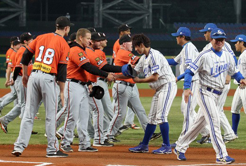 ▲2013시즌아시아시리즈참가당시의삼성라이온즈.사진│삼성라이온즈
