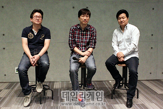 (왼쪽부터)노희남 개발실장, 박성준 PD, 고윤호 사업팀장.