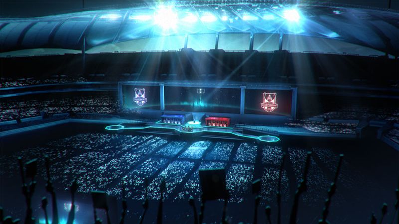 라이엇게임즈가 공개한 롤드컵 2014 애니메이션인 '워리어즈'에 등장한 결승전 예상 화면.