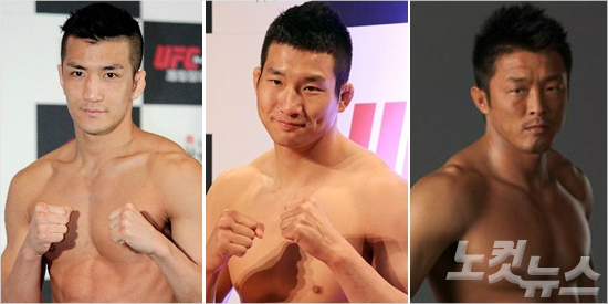 강경호,임현규,추성훈.좌로부터