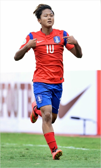 유사한경기모습과작은체구로리오넬메시와비견되는이승우는'제2의메시'보다'제1의이승우'가되겠다는다부진각오를감추지않았다.(자료사진=아시아축구연맹)