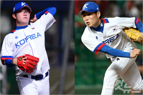 24일인천아시안게임대만과A조2차전선발등판하는양현종(왼쪽)과불펜대기하는이재학.(자료사진=KIA,박종민기자)
