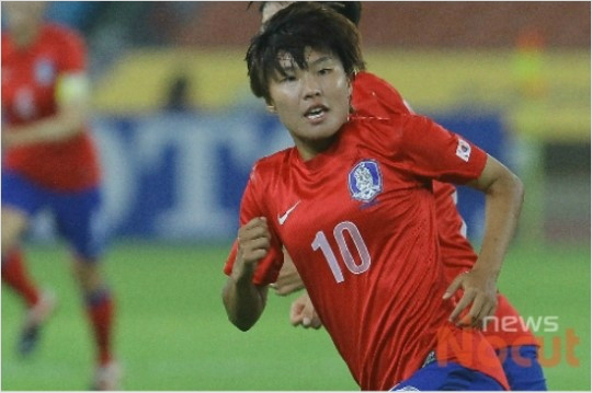 한국여자축구대표팀의지소연.(자료사진)