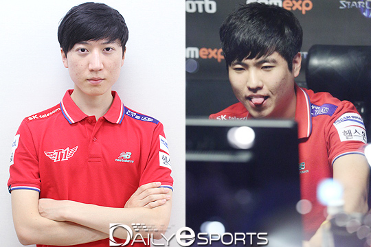 결승전을 치르는 SK텔레콤 이신형(왼쪽)과 어윤수.
