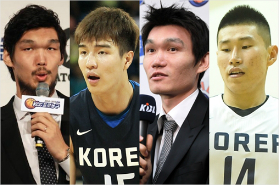 '이젠거인들세상이다'오는11일개막하는'2014-2015KCC프로농구'에서코트를지배할것으로전망되는KCC하승진-LG김종규-동부김주성-KGC오세근.(왼쪽부터,자료사진=황진환기자,KBL)
