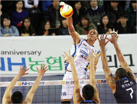 2014-2015시즌에도V-리그최고외국인선수로꼽힌레오.(자료사진=KOVO)