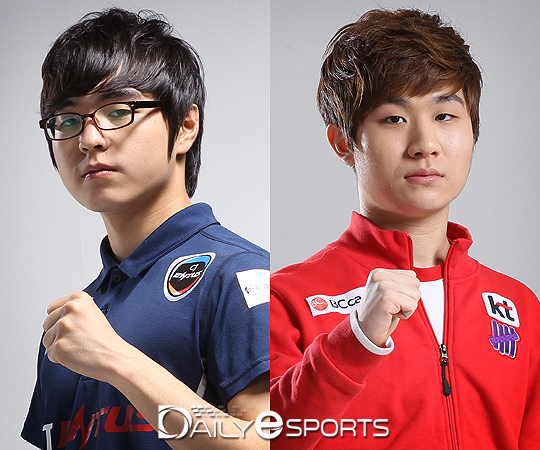 CJ 김정훈(왼쪽)과 KT 전태양.