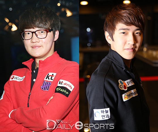 1위로 WECG 스타크래프트2 한국대표로 선발된 KT 김대엽(왼쪽)과 CJ 김준호.
