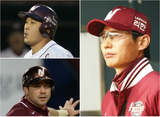 '누구를올릴까'삼성과한국시리즈1,2차전대구원정을1승1패로마친넥센은7일3차전에서분위기전환이필요한상황이다.특히중심타선앞에서기회를만들어줄2번타순에터줏대감이택근(왼쪽위)과최근기용되는로티노(왼쪽아래)를올릴지염경엽감독(오른쪽)의선택이주목된다.(자료사진=넥센)