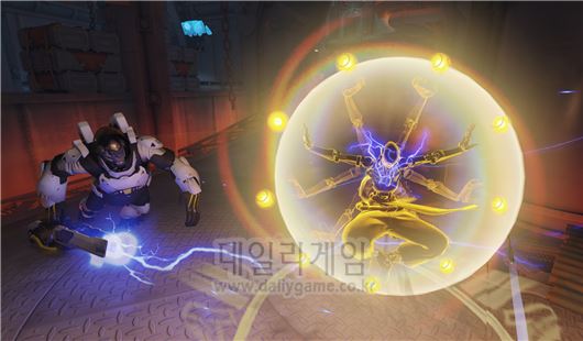 스님 모습을 한 Zenyatta. 서포트 영웅으로 아군의 피해를 최소화 해주는 방어력을 시전한다.