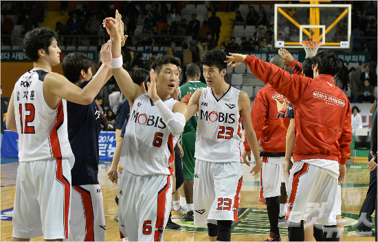 8연승행진을달리고있는프로농구울산모비스(사진제공/KBL)