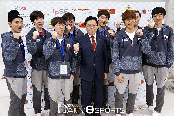 전병헌 IeSF 회장, 한국 대표팀 격려
