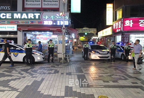 ▲경찰관기동대를치안수요가급증하는지역에투입하는‘리베로순찰팀’을운영.<경남경찰청제공>