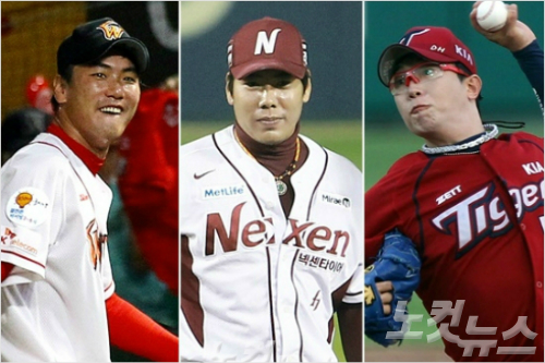 꼭가고싶습니다'올시즌뒤메이저리그진출을추진하고있는국가대표3인방SK김광현-넥센강정호-KIA양현종.(왼쪽부터,자료사진=SK,넥센,KIA)