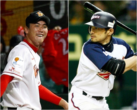 '이치로형과한솥밥?'일본언론이스즈키이치로(오른쪽)의샌디에이고이적가능성을제기하면서입단협상이진행중인김광현(왼쪽)과한솥밥을먹을가능성에도관심이쏠리고있다.(자료사진=SK,노컷뉴스)