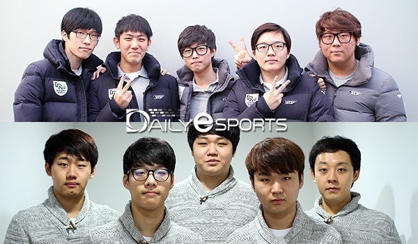 LOL 챔피언스 프리시즌에서 첫 승에 도전하는 IM(위)과 후야.