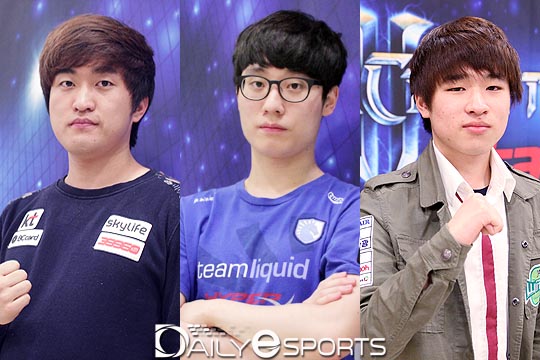 KT 롤스터 이영호, 팀리퀴드 윤영서, 진에어 그린윙스 조성주.