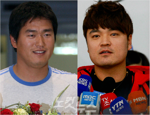 '정호야,MLB쉽지않다'메이저리그에서한국인야수로어렵게족적을남겼던최희섭(왼쪽)과추신수.(자료사진)