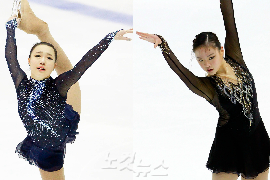 '포스트김연아는누구?'여자피겨기대주박소연(왼쪽)과김해진이나서는ISU4대륙피겨선수권대회가내년2월5년만에한국에서개최된다.(자료사진)