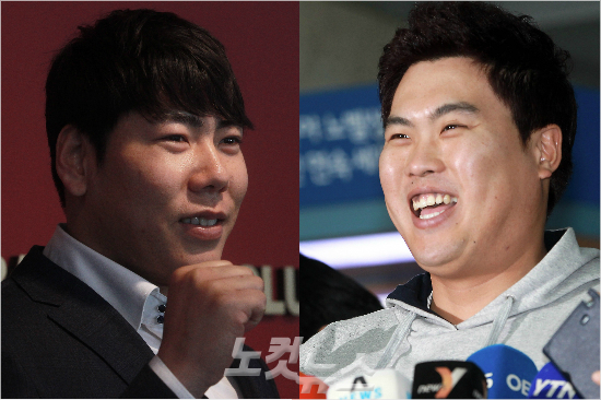 '현진아,멘탈갑은너야'넥센강정호(왼쪽)는21일메이저리그포스팅수용관련기자회견에서동갑내기류현진의멘탈에대해칭찬은아끼지않았다.(목동,자료사진=황진환기자)